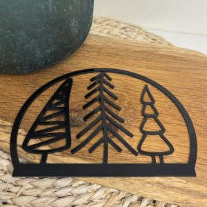 Drei moderne Tannenbäume als SVG-Motiv für winterliche DIY-Projekte, ideal für Cricut, Glowforge und Silhouette Cameo.