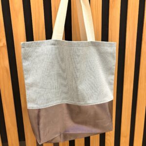Plotter Rohling Beutel in Türkis mit silbernem Kunstleder und Canvas, DIY Tasche zum Beplotten mit Bügelfolie.