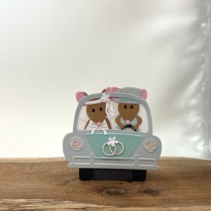 Geldgeschenk Hochzeit – Brautpaar Mäuse im Auto – Wunscherfüller mit Reagenzglas – Hochzeitsgeschenk handgemacht