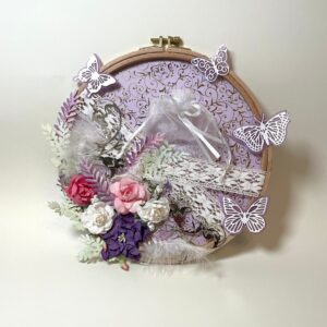 Geldgeschenk Hochzeit originell – Hochzeitsrahmen mit Blumen & Spitze – Verpackung für Geld