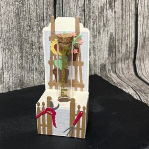 Gartengeld Geschenk mit Gartenmotiven und Reagenzglas für Geldgeschenke