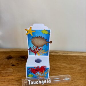 Tauchgeld Geldgeschenk Taucher, Unterwasser & Meer-Fans | Geschenkidee im Reagenzglas, handgemacht, maritim
